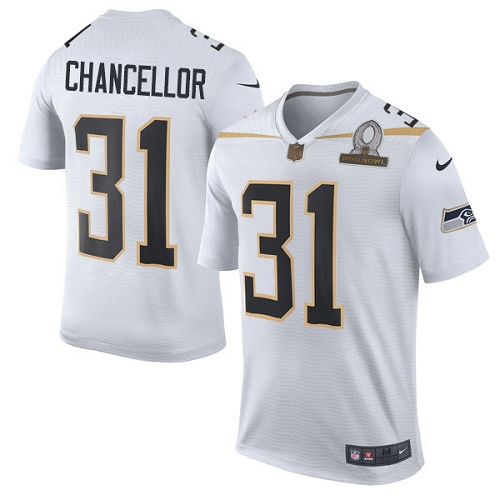 Men's Elite Kam Chancellor Nike Jersey White - #31 Team Rice 2016 Pro Bowl NFL Seattle Seahawks